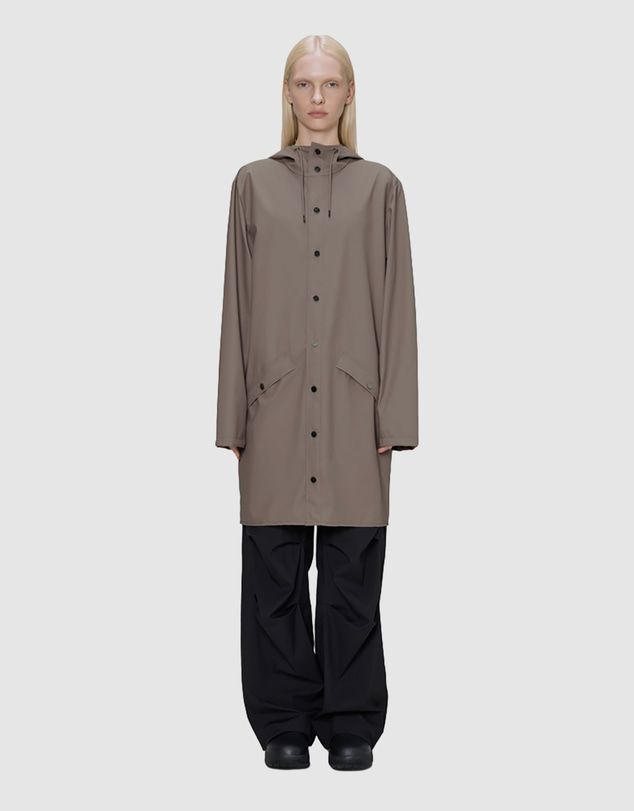 RAINS - Women's Long Jacket Waterproof Raincoat Cinder