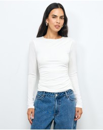 AERE - Emma Draped Cupro Top