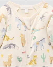 Purebaby - Printed Zip Growsuit -Kids-Babies