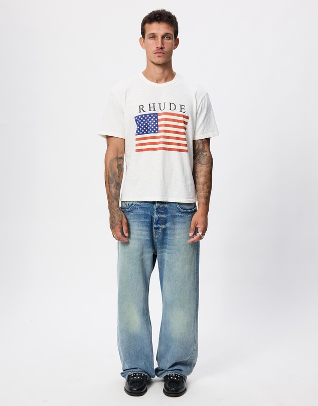 RHUDE - USA Flag Slub Tee