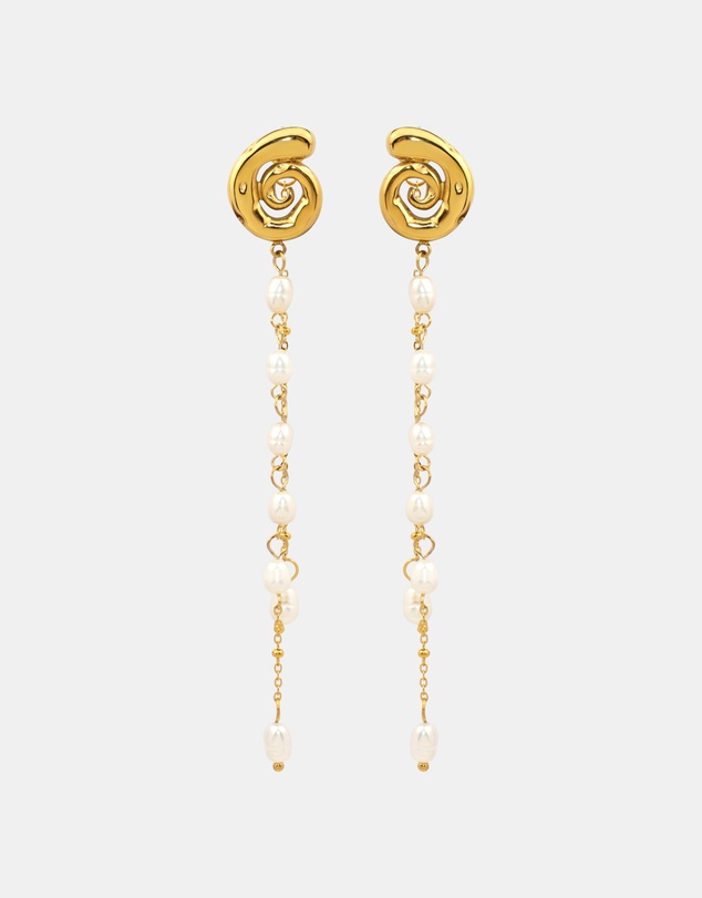 Zoe Olivia - Waterproof Spiral Pearl Drop Stud Earrings