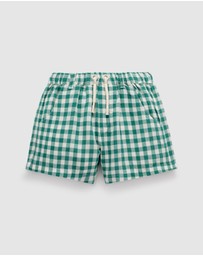 Purebaby - Gingham Shorts Christmas -Kids-Babies