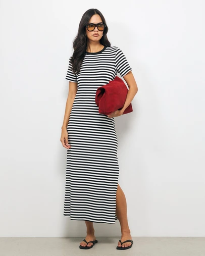 AERE - Vita Stripe T-Shirt Dress