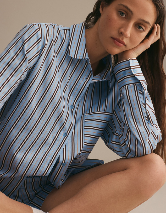 Resting - Soft Woven Cotton Jules Long Sleeve Shirt