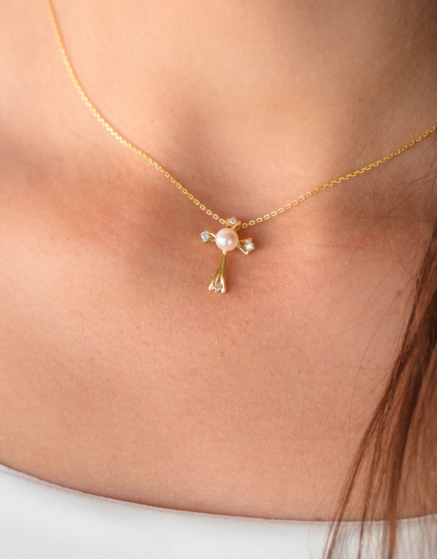 Georgini - GEORGINI OCEANS FRESWATER PEARL CROSS GOLD