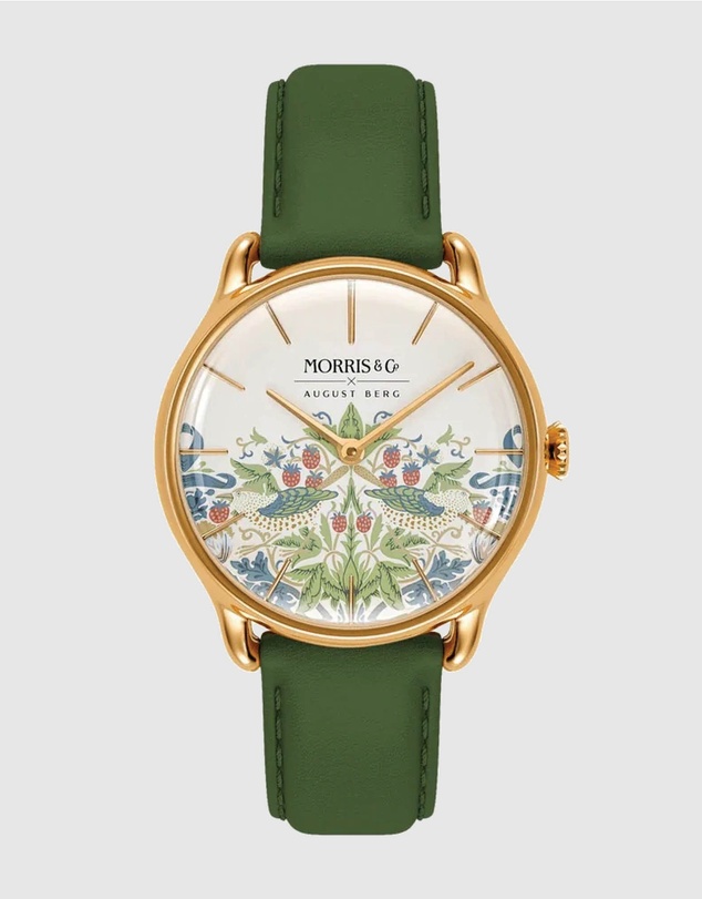 August Berg - Simply Strawberry Thief Cochineal Olive Green