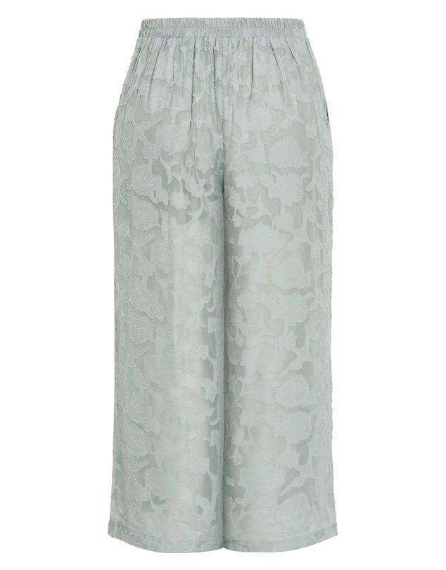City Chic - Plus size Daniela Jacquard Wide Leg Pant - sage