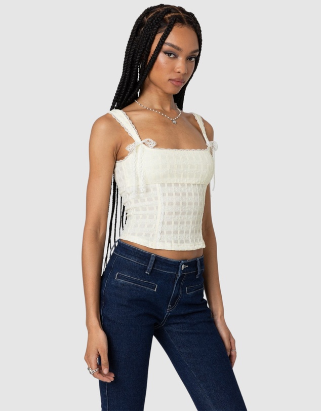 EDIKTED - Textured Bustier Top
