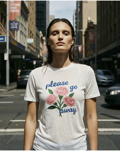 THE TALES - Please Go Away Fitted Tencel Tee