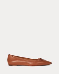 Polo Ralph Lauren - Pointed Leather Ballet Flats - Women's