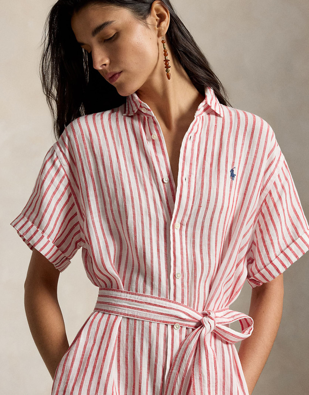 Polo Ralph Lauren - Striped Linen Short-Sleeve Shirtdress