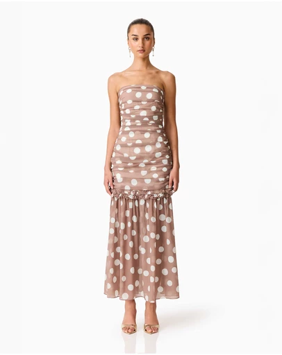 Elliatt - Sola Polkadot Strapless Gown