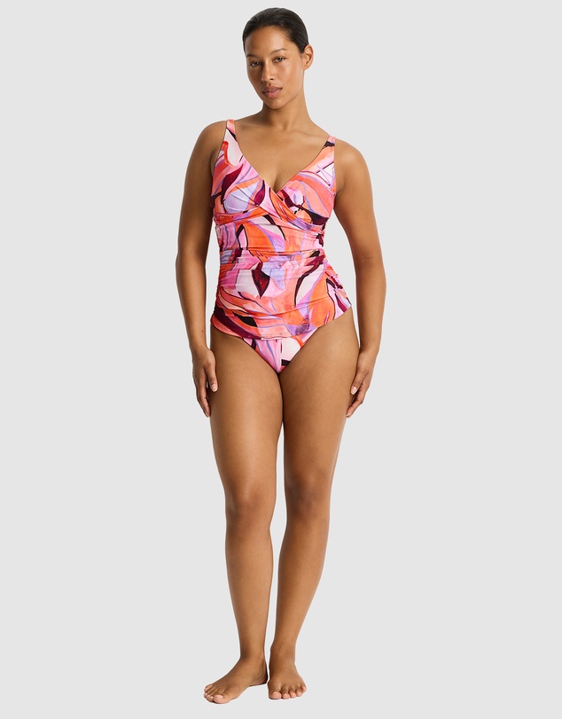 Sea Level Australia - Neon Wave Cross Front Multifit Singlet Top