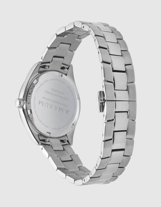 Maxum - Sydney - Black Dial & Silver Tone Case & Bracelet