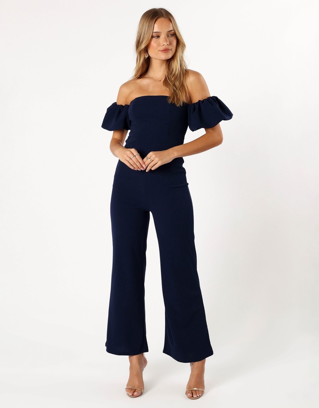 Petal & Pup - Tamra Off Shoulder Jumpsuit - Navy