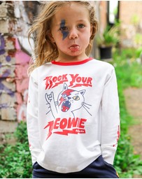 Rock Your Kid - Rock Your Meowie David Long Sleeve T-Shirt