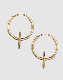 Elli Jewelry - Sunburst Charm Hoop Earrings in Gold-Plated 925 Silver - 2 in 1 Design