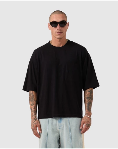 Zanerobe - Cropped Slub Flow Tee Black