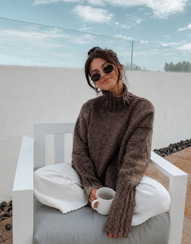 Esther & Co - Chesterfield Jumper - Chocolate