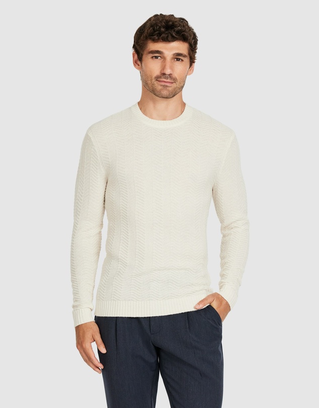 Tarocash - Louis Wool Textured Crew Knit