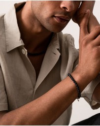 Dower & Hall - Men's Black Pearl Bracelet In Sterling Silver