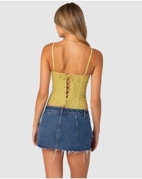 EDIKTED - Avena Linen Look Lacey Corset
