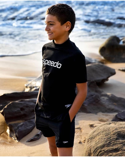 Speedo - Logo Short Sleeve Sun Top - Kids-Teens