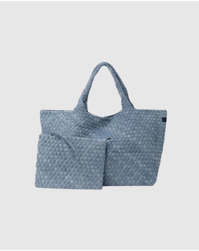 Chuchka - Leigh Woven Neoprene X-Large Tote - Light Denim