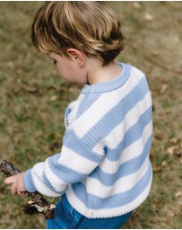 Kynd Baby - Knit Stripe Jumper in Sky Blue Stripe