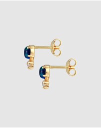 Elli Jewelry - Earrings Vintage with Zirconia Crystals And Opal Blue in 925 Sterling Silver