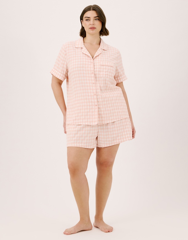 Atmos&Here Curvy - Ava Gingham Shorts Pyjama Set