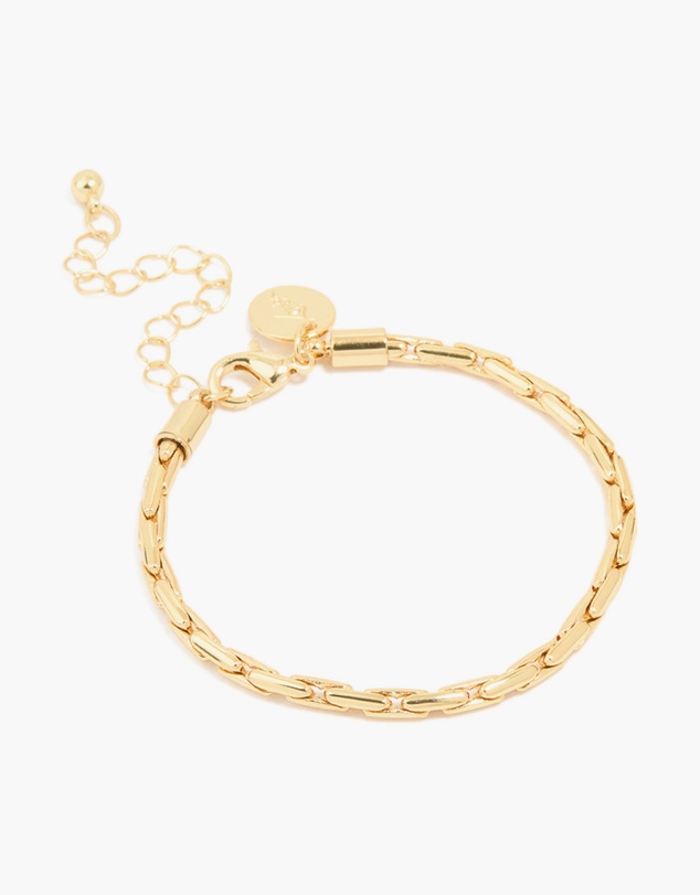 Lovisa - Gold Plated Brass Round Linear Chain Bracelet