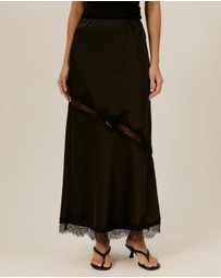 Tussah - Juliette Satin Lace Insert Maxi Skirt