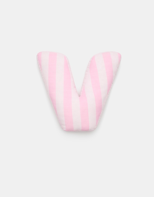 Seed Heritage - Pink Stripe Initial Cushion