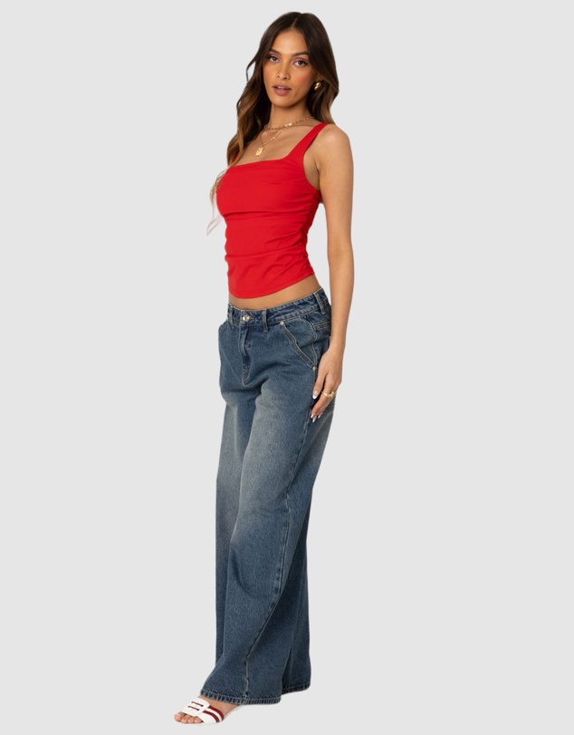 EDIKTED - Rio Ruched Square Neck Top