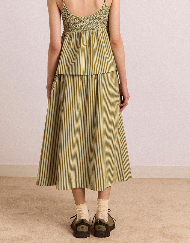 Damson Madder - Caspia Volume Midi Skirt