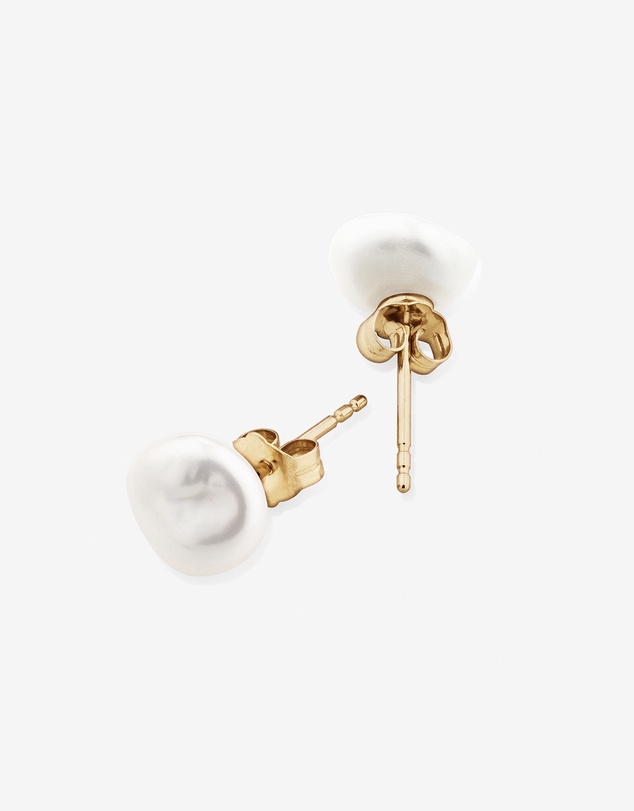 Michael Hill - 7-8mm Studs with Cultured Freshwater Baroque Pearls in 10kt Yellow Gold