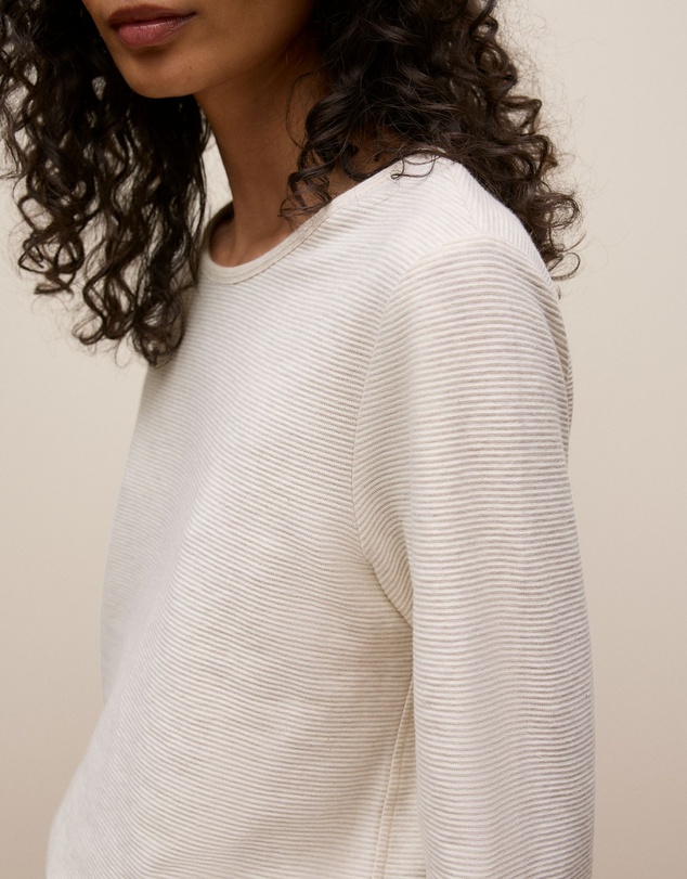 Trenery - Ottoman Marle Long Sleeve T-shirt in Oatmeal