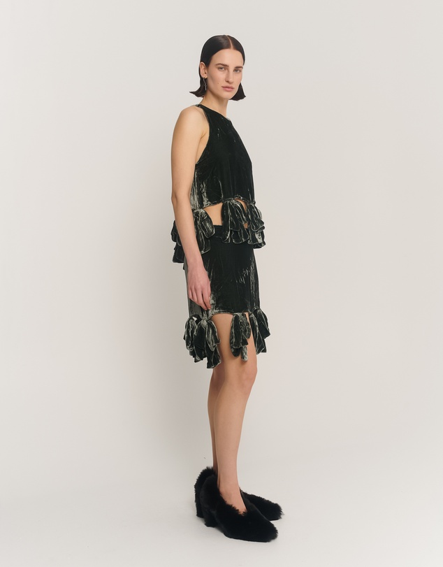 THE TALES - Silk Velvet Party Bow Skirt