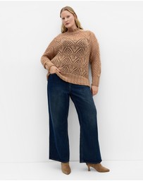 City Chic - Plus size Beck Wool Blend Jumper - mushroom