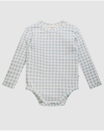 Kynd Baby - Comfy Bodysuit Long Sleeve in Blue Gingham