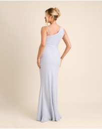Six Stories - Cowl Front Asymmetrical Chiffon Bridesmaid Dress