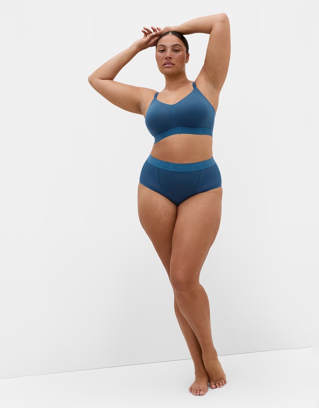 City Chic - Plus size Signature Hi Brief - poseidon