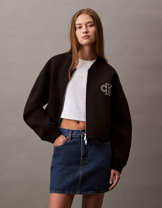 Calvin Klein Jeans - Smooth Cropped Relaxed Bomber Jacket