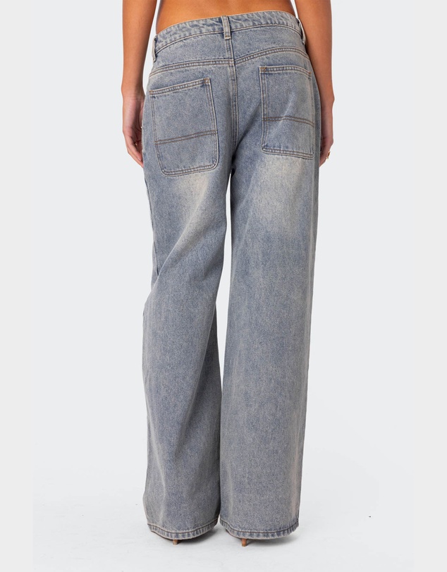 EDIKTED - Myla Washed Wide Leg Jeans
