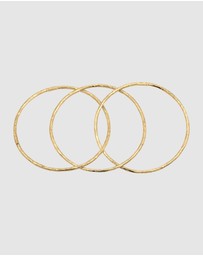Elli Jewelry - Bangle Trio 925 Sterling Silver Gold-Plated