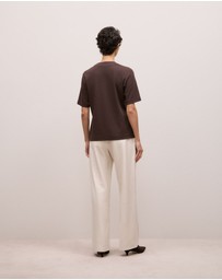 Trenery - Cotton Modal Interlock T-shirt in Coffee Bean