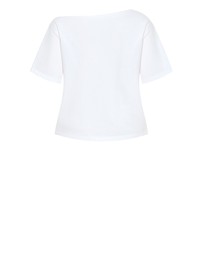 City Chic - Plus size Asymmetrical Cotton Tee - ivory