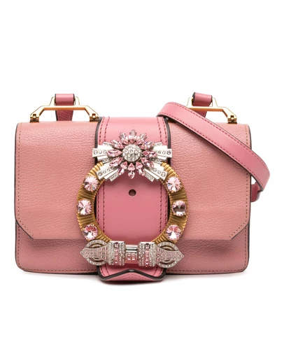 Pre-Loved by Azura Reborn - Pre-Loved Goatskin Madras Soft Calf Crystal Embellished Crossbody