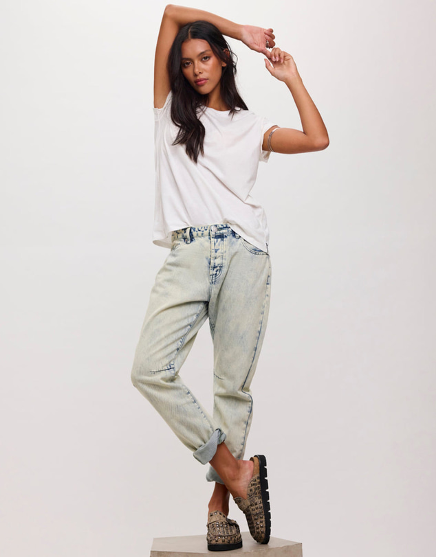 ONE TEASPOON - Saints Low Waist Boyfriend Denim Jeans - Ambrosia Blue